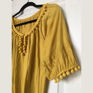 Anthropologie Yellow Bohemian Top Size XS